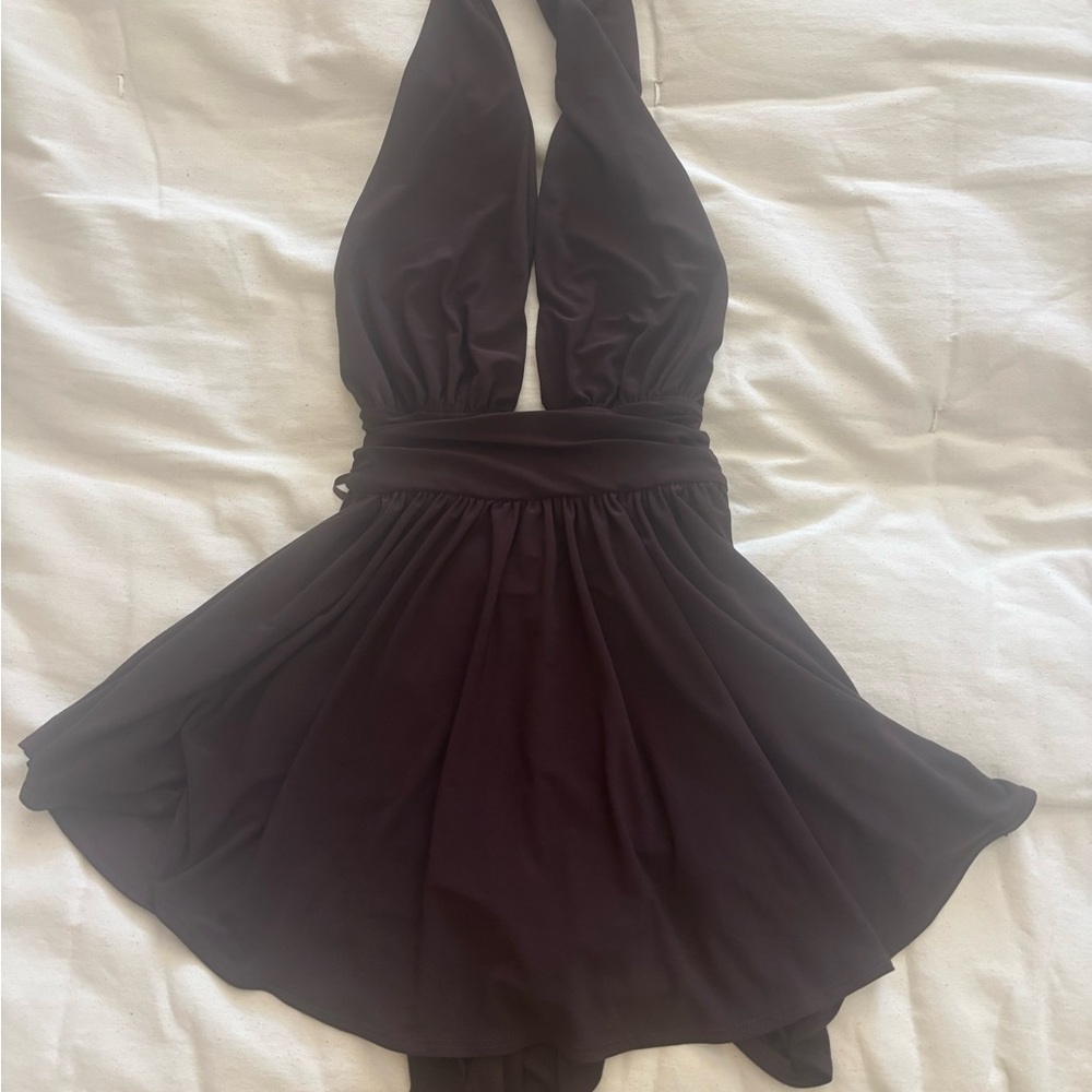 Windsor Brown Halter Skort Dress